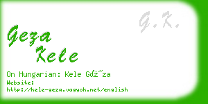 geza kele business card